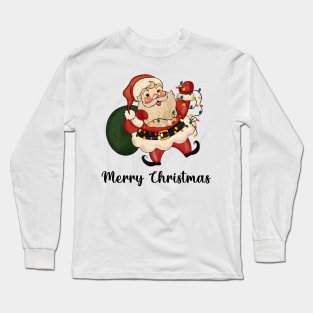 Merry Christmas, Vintage Santa Long Sleeve T-Shirt